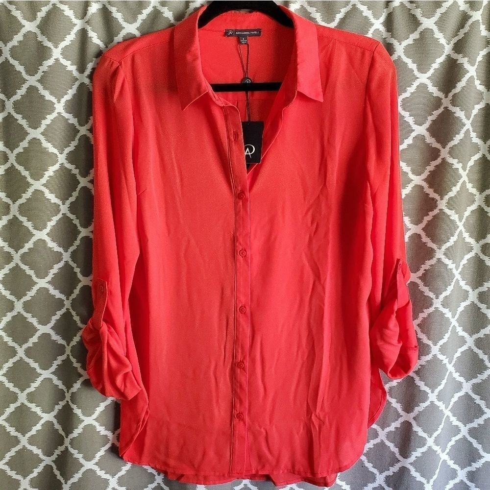 NEW Adrianna Papell Sun Orange Tunic S